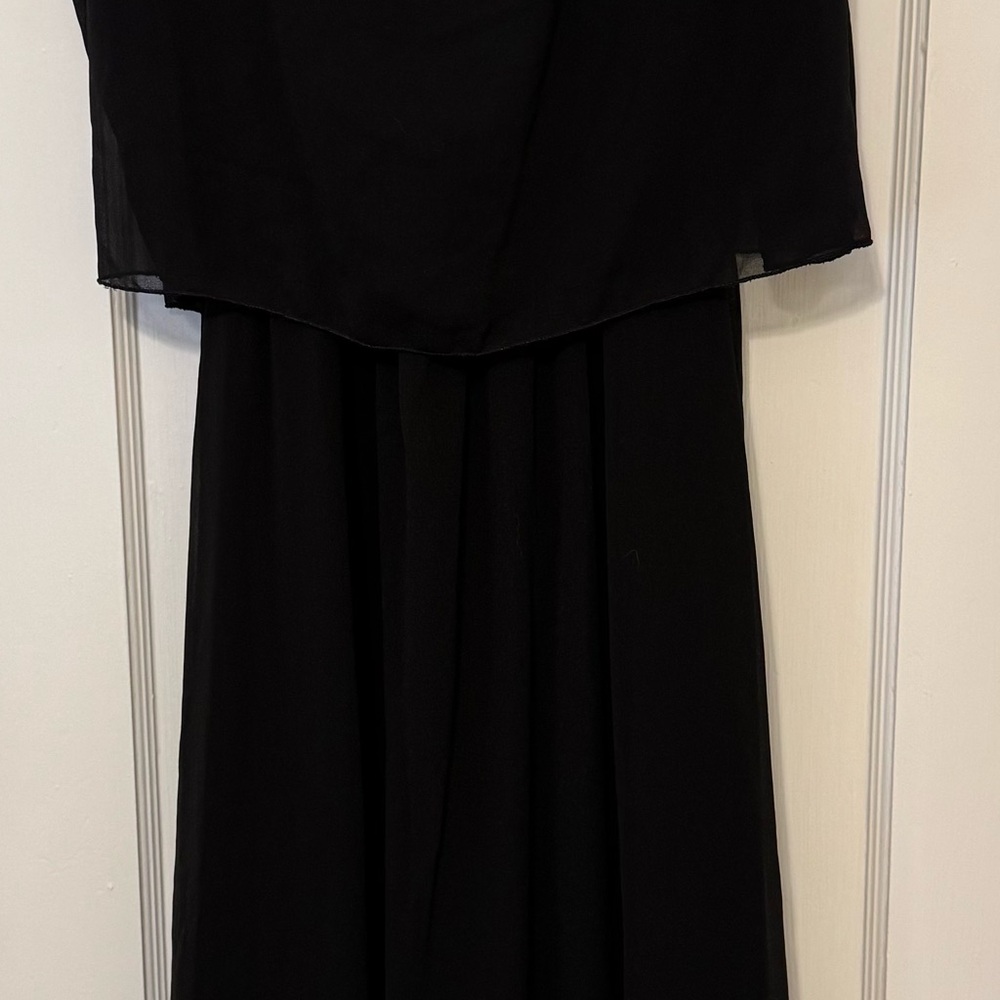 Black Tiered Strapless Cocktail Sundress